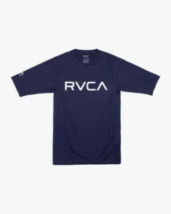 RVCA SHORT SLEEVE RASHGUARD(EX) -Reef Surf Shop avywr00120 rvca2Cf nvy frt1 69290.1694016212