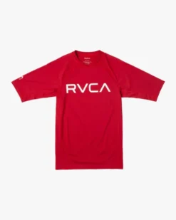 RVCA SHORT SLEEVE RASHGUARD(EX) -Reef Surf Shop avywr00120 rvca2Cf red frt1 41773.1694016213