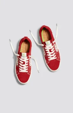 CARIUMA CATIBA PRO SAMBA RED MEN'S SHOE -Reef Surf Shop catiba pro red contrast ivory canvas.feature 3 94872.1674596302