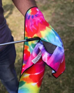 LEUS TIE DYE RAINBOW GOLF ECO TOWEL -Reef Surf Shop leus caddytowel tie dye rainbow5 34078.1673632326