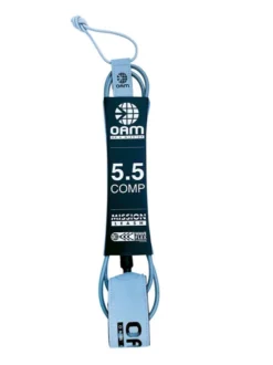 OAM 5'5 COMP MISSION ULTRALIGHT LEASH -Reef Surf Shop oam mission leash 5 5 comp grey front 17592.1675878684